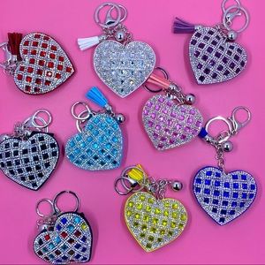 Heart Crystal Bling Keychains